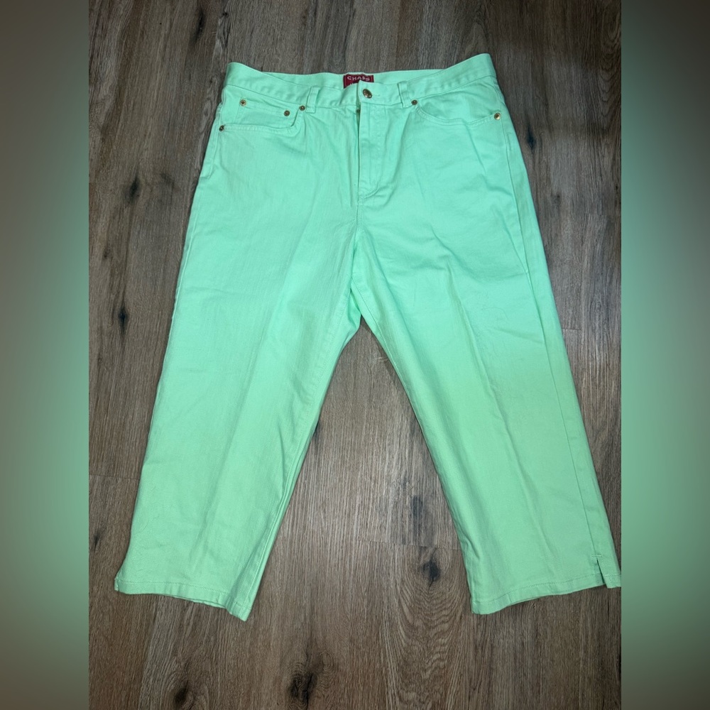 Chaps Denim Green Capri Pants Jean Capris Womens Size 14